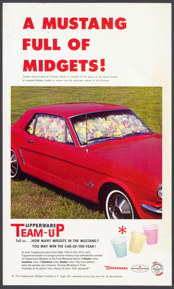 Mustang full of Midgets sign