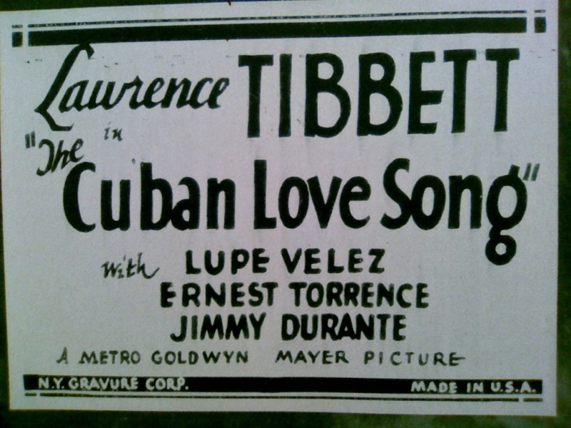1931 Movie Poster Cuban Love Song Jimmy Durante Velez
