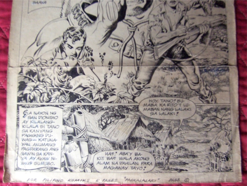 Old Original Philippines Comic Book Art Pagkalalaki  by Jose 