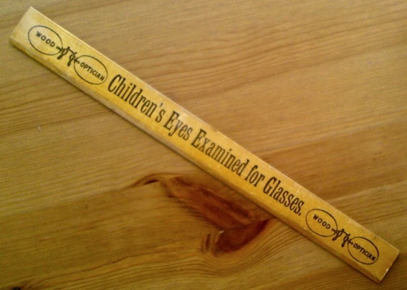 1920s Advertising Ruler C Wood Optician Oakland CA