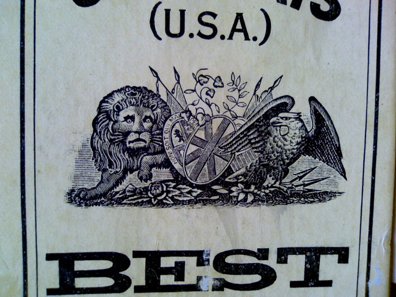   Box J & P Coats Six Cord Spool Cotton w/ Lion & Eagle  